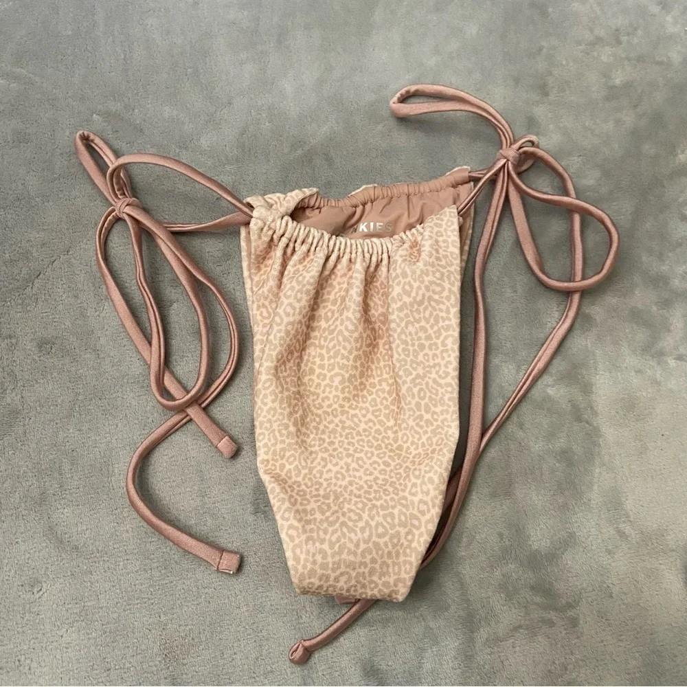 New! Frankie’s Bikinis Coco Cheetah Tia Terry String Bikini Bottom 10755